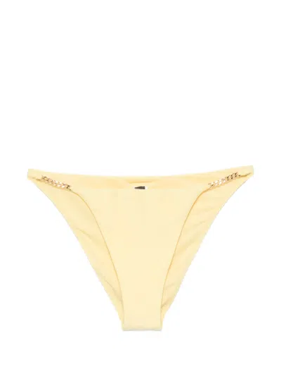 Karl Lagerfeld Chain-link Bikini Bottoms In Yellow