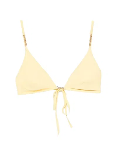 Karl Lagerfeld Chain-link Triangle Bikini Top In Yellow
