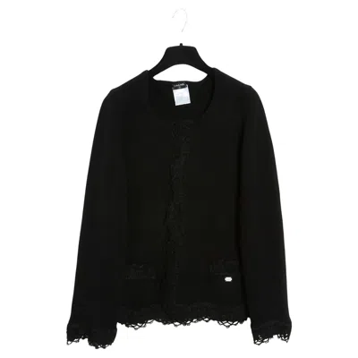 Pre-owned Karl Lagerfeld Chanel 2006 Gilet Veste Cachemire Fr42 Cashmere Black Cardigan Jacket Uk14 Us12