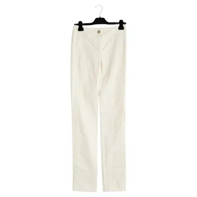 Pre-owned Karl Lagerfeld Chanel 2008 Pantalon Jean Slim Fr36 Ecru Cotton Denim Bootcut Pants Jeans Us27 In Brown