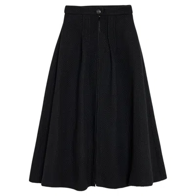 Pre-owned Karl Lagerfeld Chanel 2016 Jupe Noir Fr36 Metiers D Art Roma Black Tweed Long Skirt Uk8 Us6