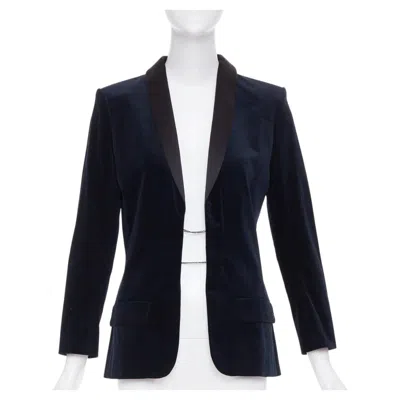 Pre-owned Karl Lagerfeld Chanel 2018 Runway Paris Hamburg Velvet Satin Shawl Lapel Tuxedo Jacket Fr38 M In Black