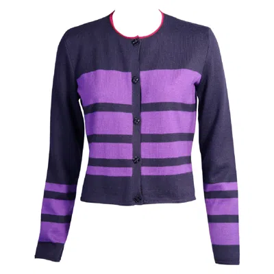 Pre-owned Karl Lagerfeld Chanel Cashmere Cardigan And Shell Twin Set In Purple