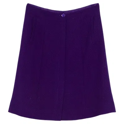 Pre-owned Karl Lagerfeld Chanel Purple Tweed Wool Skirt