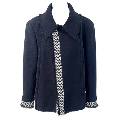 Pre-owned Karl Lagerfeld Chanel Size 50 / Us 14 16 Fall 2004 Runway Black And White Vintage Tweed Jacket