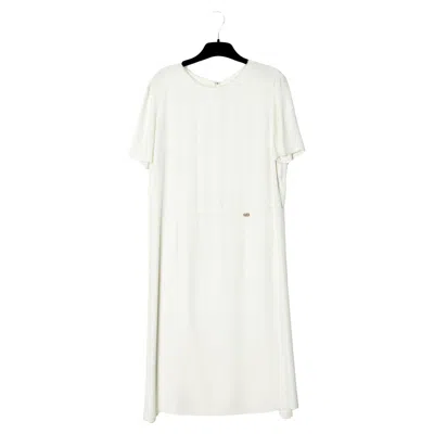 Pre-owned Karl Lagerfeld Chanel Ss2011 Robe Fr38 White Viscose Minimal Dress Us8