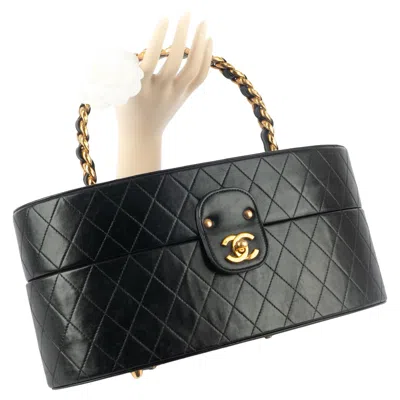 Pre-owned Karl Lagerfeld Chanel Vanity Bag 1986-1988 In Black
