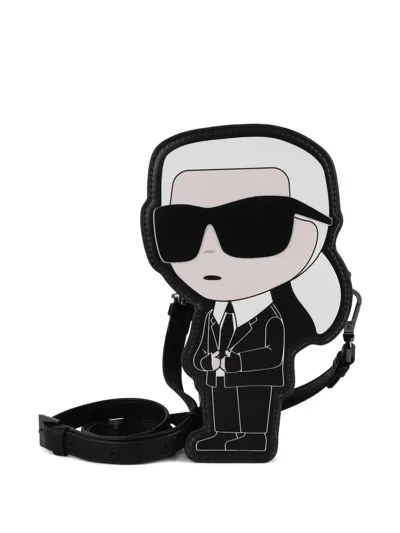 Karl Lagerfeld Kids' Character Crossbody Handbag In Black