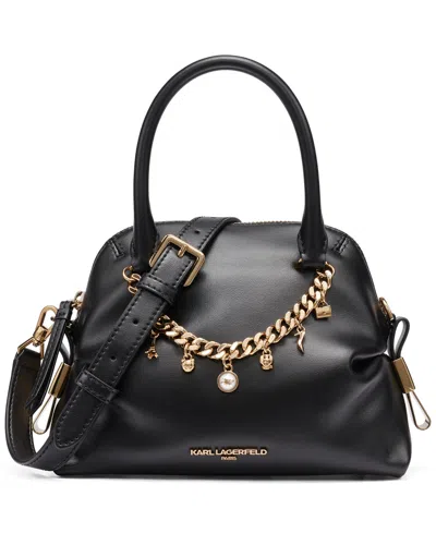 Karl Lagerfeld Charlaine Leather Small Crossbody Handbag In Black