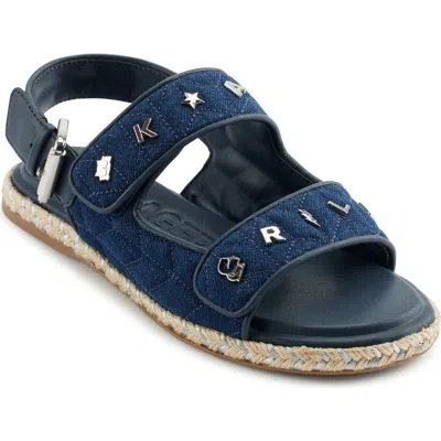 Karl Lagerfeld Charlay Flat Sandals In Denim,navy
