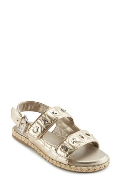 Karl Lagerfeld Charlay Flat Sandals In Multi,dusty Nude