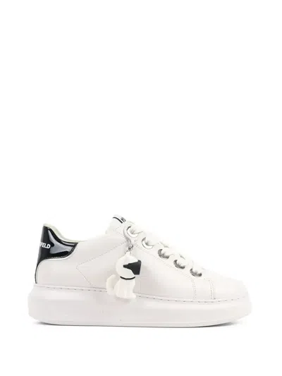 Karl Lagerfeld Charm-detail Leather Sneakers In White