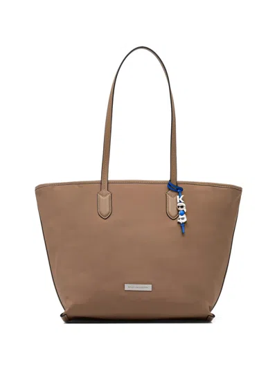 Karl Lagerfeld Charm Tote Bag In Brown