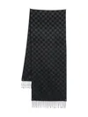 Karl Lagerfeld Check-pattern Wool Scarf In Black