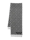 Karl Lagerfeld Check-pattern Wool Scarf In Gray