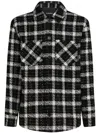 Karl Lagerfeld Checked Bouclé Overshirt In Black