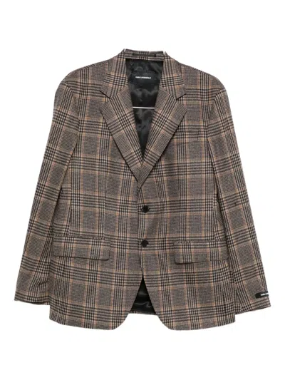 Karl Lagerfeld Checked Wool Jacket In Brown