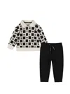 Karl Lagerfeld Check-pattern Tracksuit In Black