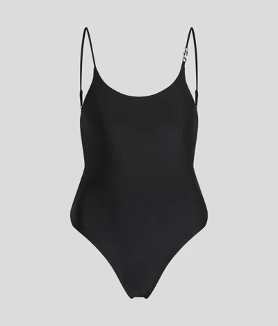 Karl Lagerfeld Cheeky Swimsuit In Black