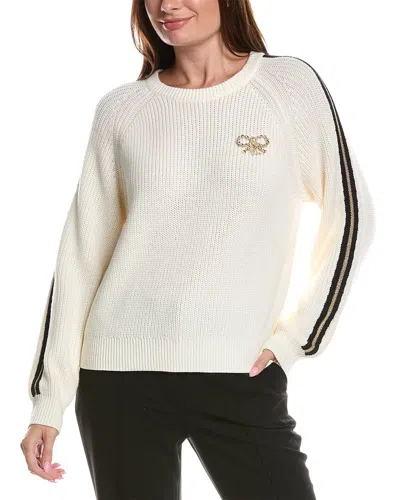 Karl Lagerfeld Chest Pin Sweater In White