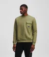 Karl Lagerfeld Chest Pocket Sweatshirt In Green