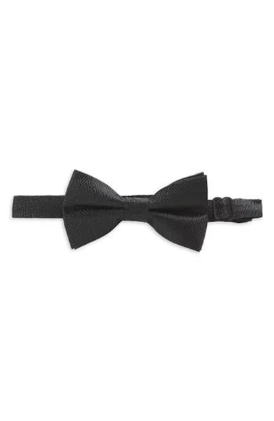 Karl Lagerfeld Chevron Pre-tied Bow Tie In Black