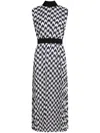 Karl Lagerfeld Chevron-print Pleated Dress In Schwarz