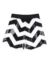 Karl Lagerfeld Chevron Sequin-embellished Shorts In Multi
