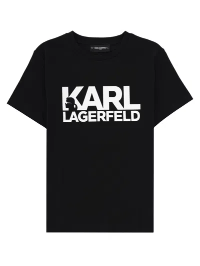 Karl Lagerfeld Chic Girls' Mini Tee Shirt In Black