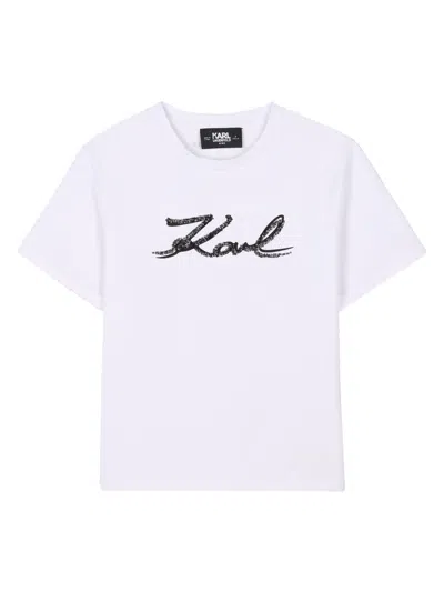 Karl Lagerfeld Chic Girls' T-shirt In White