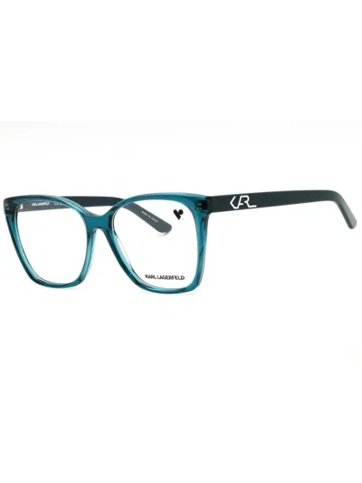 Karl Lagerfeld Chic Rectangular Women's Eyeglasses Kl65 In Blue