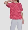 Karl Lagerfeld Chiffon Pleated Front Blouse In Teaberry In Pink