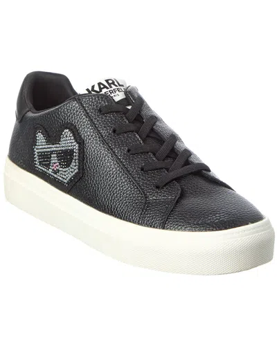 Karl Lagerfeld Chivon Leather Sneaker In Black
