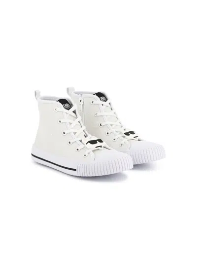 Karl Lagerfeld Kids' Choupette-appliqué Sneakers In White
