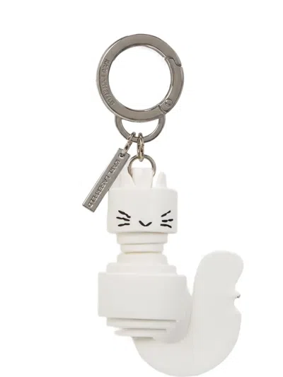 Karl Lagerfeld Choupette Logo-engraved Keyring In White