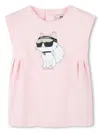 Karl Lagerfeld Choupette-print Dress In Pink