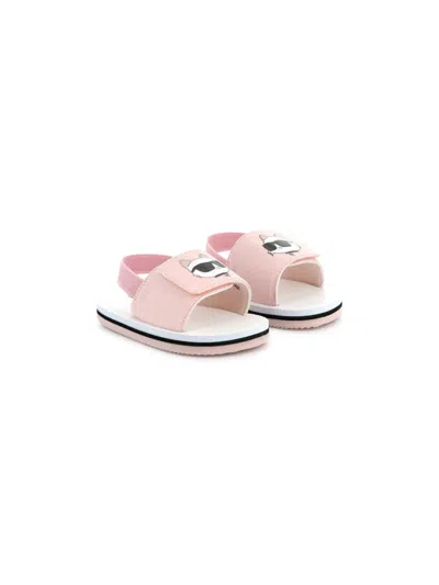 Karl Lagerfeld Babies' Choupette-print Sandals In Pink