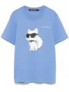 Karl Lagerfeld Choupette-print T-shirt In Blue