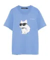 Shop Karl Lagerfeld Choupette-print T-shirt In Blue