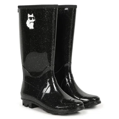 Karl Lagerfeld Choupette Rain Boots In Black