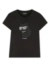 Karl Lagerfeld Black T-shirt For Girl With Choupette In Black