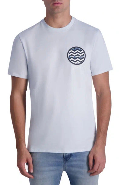 Karl Lagerfeld Circle Logo Cotton T-shirt In Light Blue Com