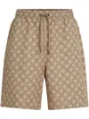 Karl Lagerfeld Circle-logo Drawstring Shorts In Brown