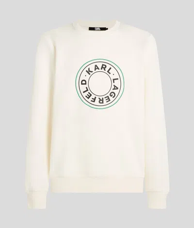 Karl Lagerfeld Circle Logo Sweatshirt In White