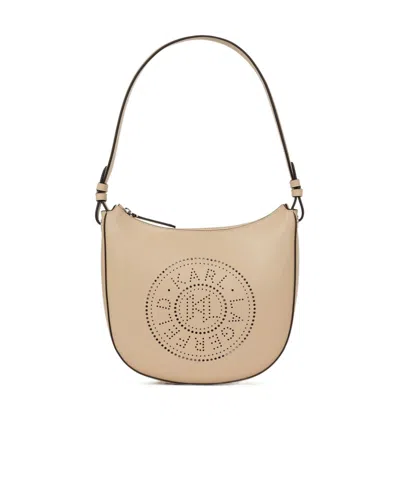 KARL LAGERFELD CIRCLE MOON LOGO SHOULDER BAG