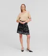 Karl Lagerfeld Circle Pleated Mini Skirt In Black