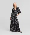 Karl Lagerfeld Circle-print Wide-leg Jumpsuit In Black