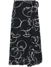 Karl Lagerfeld Circle Print Wrap Skirt
