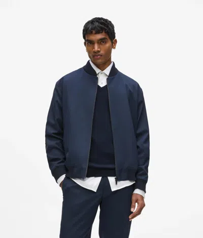Karl Lagerfeld Classic Bomber Jacket In Blue