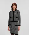 Karl Lagerfeld Classic Bouclé Cardigan In Black